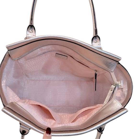 KATE SPADE ♠️ MARLEE ROSE GOLD LEATHER TOTE EUC - Picture 7 of 12